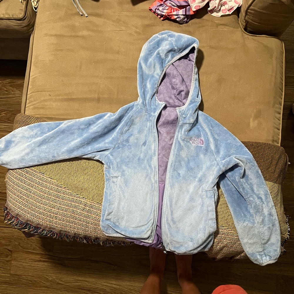 Reversible north face girls small jacket